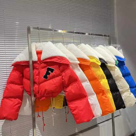 Crop Varsity puffer