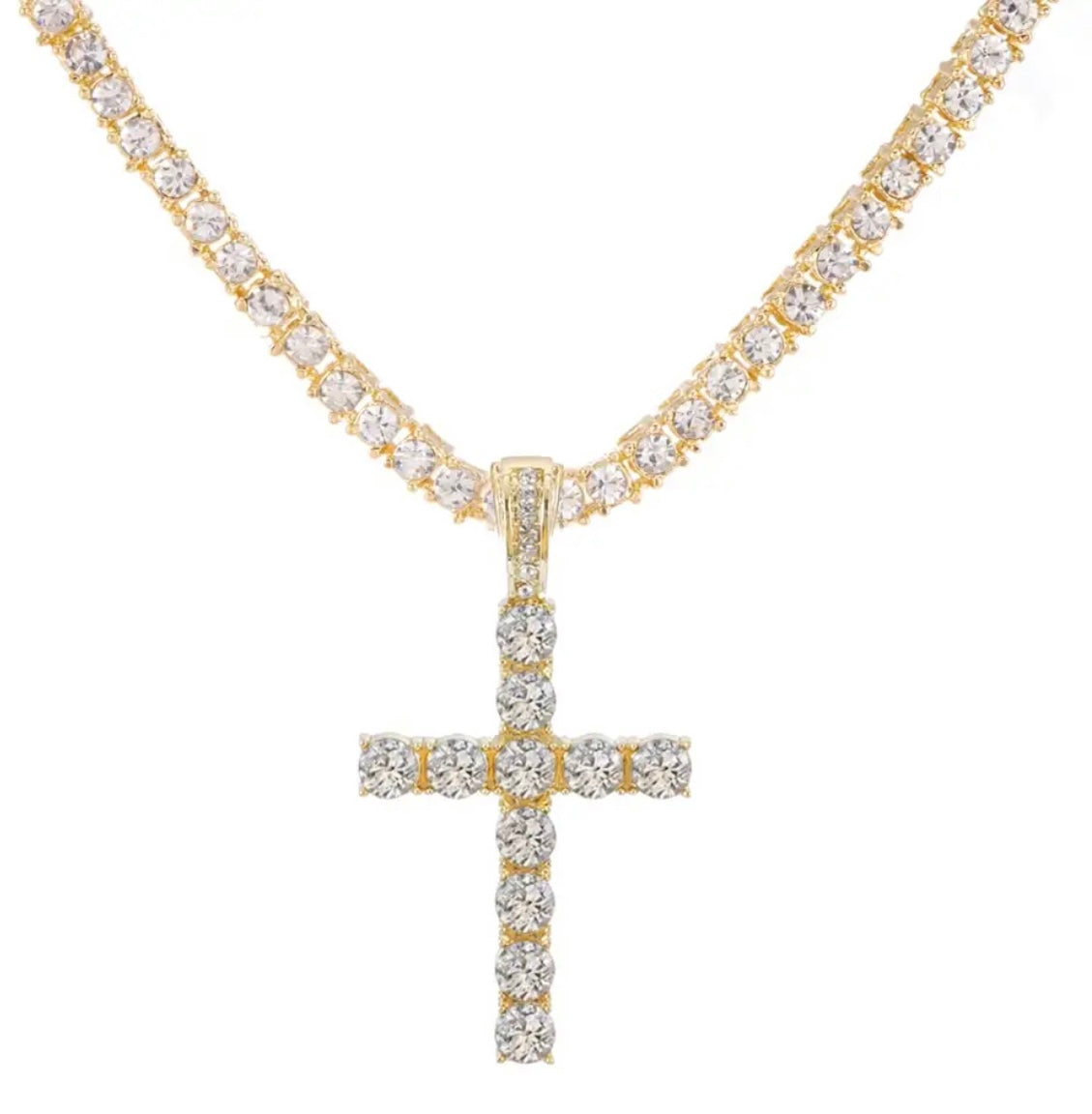 Tennis cross necklace