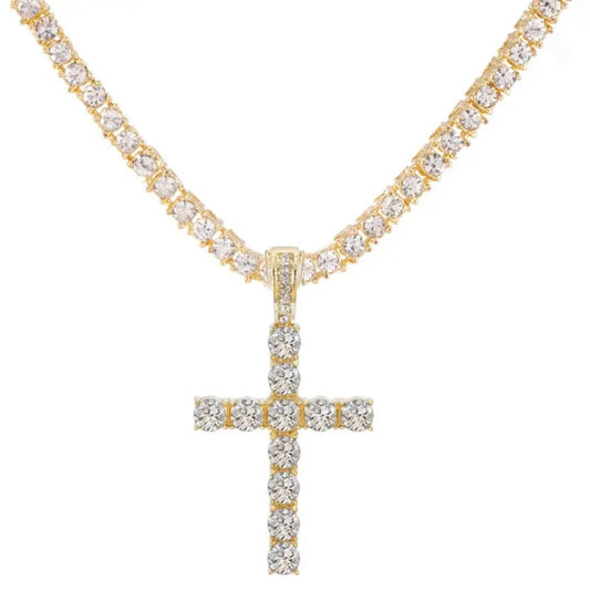 Tennis cross necklace
