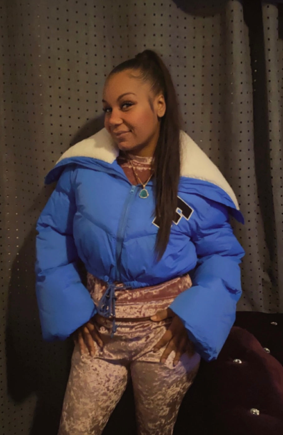 Crop Varsity puffer