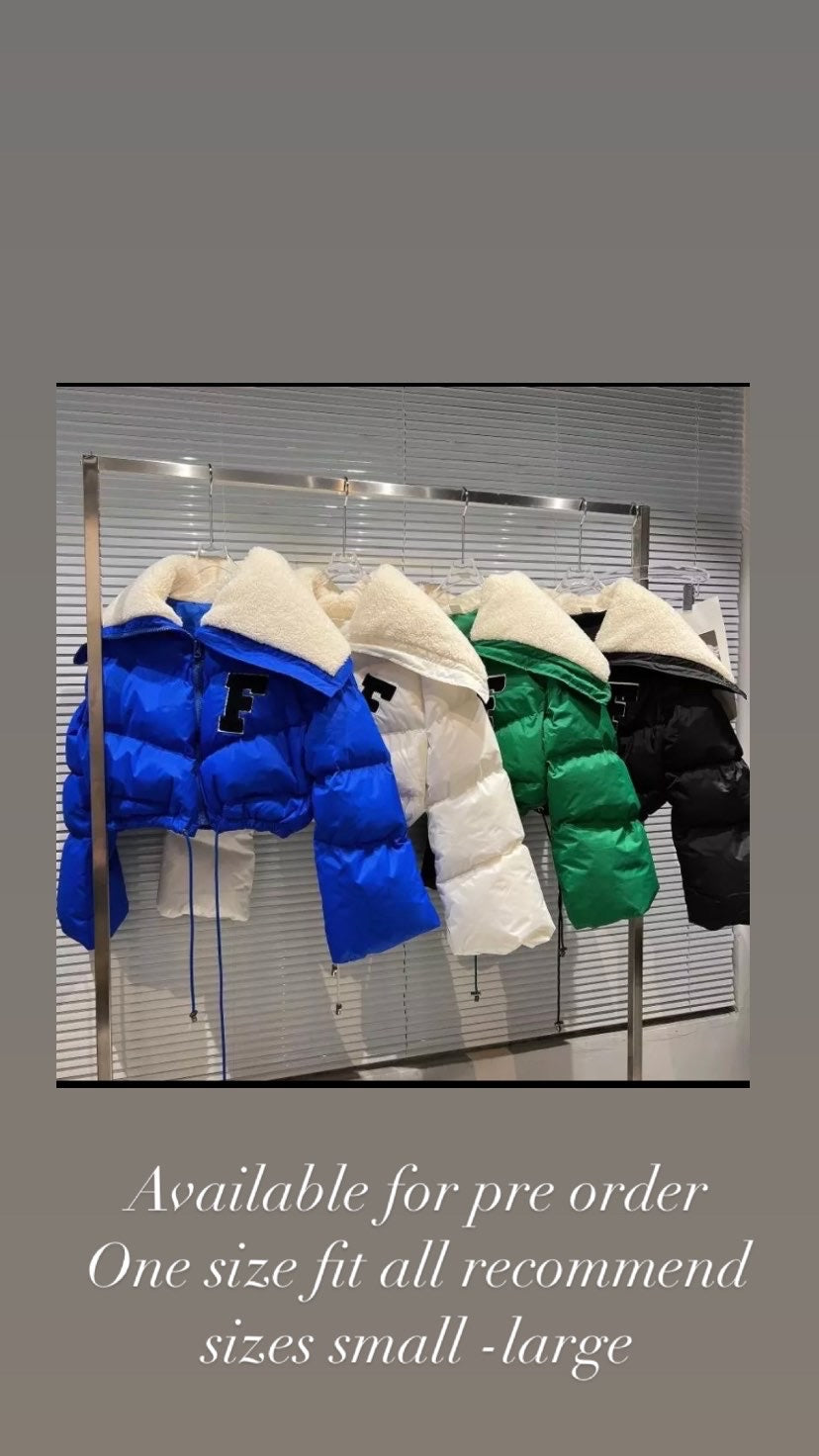 Crop Varsity puffer