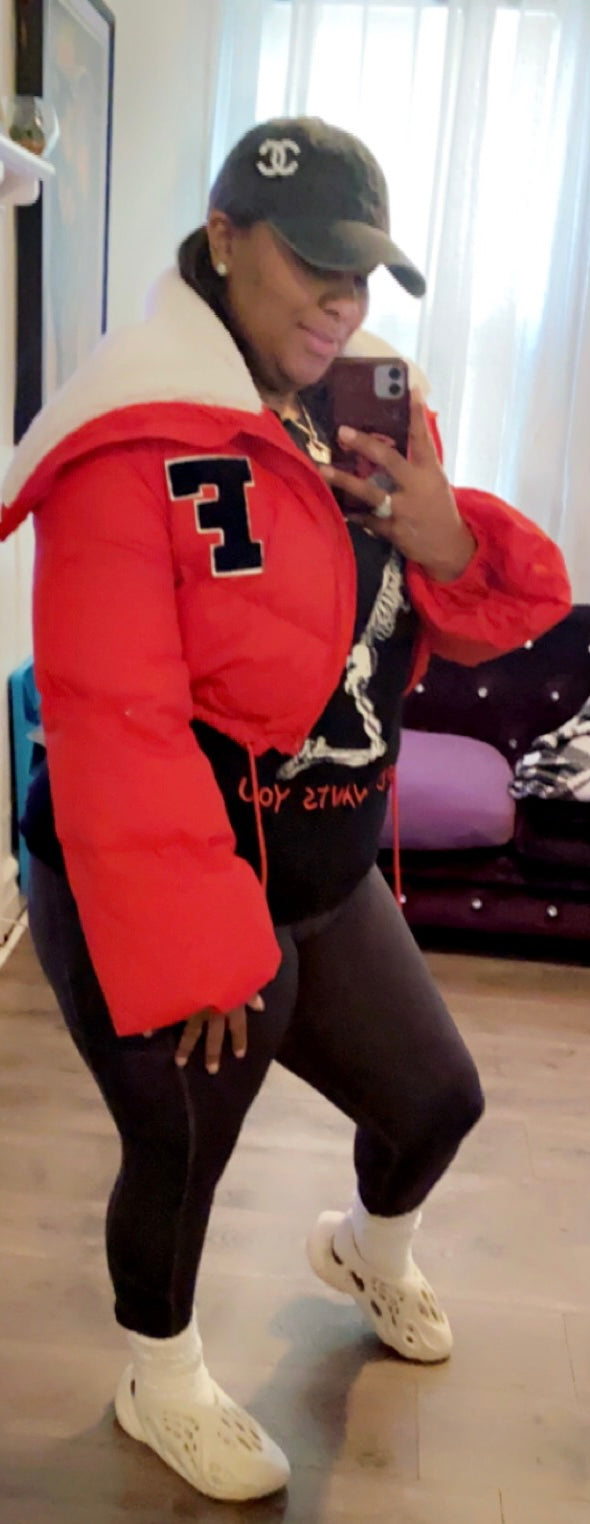 Crop Varsity puffer